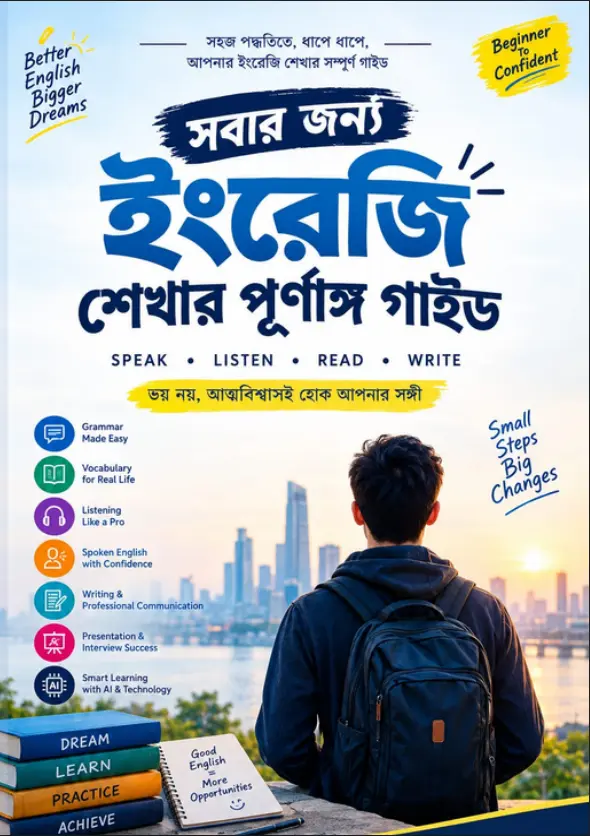 সবার জন্য ইংরেজি শেখার পূর্ণাঙ্গ গাইড ইবুকের কভার